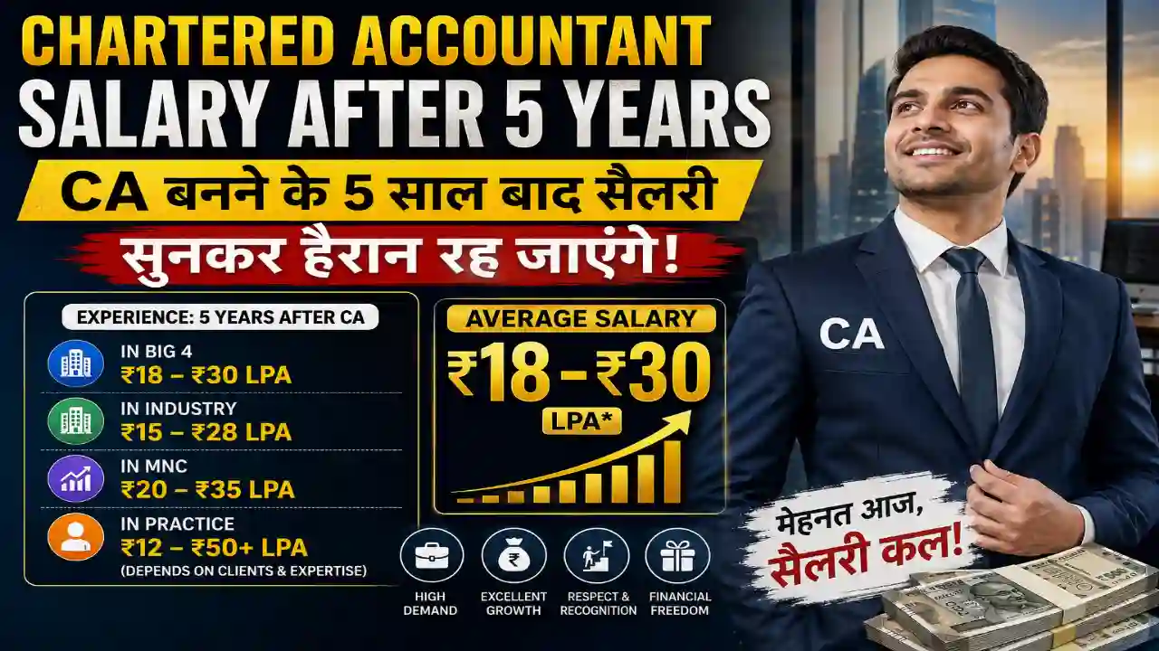 Chartered Accountant Salary After 5 Years – CA बनने के 5 साल बाद सैलरी सुनकर हैरान रह जाएंगे!