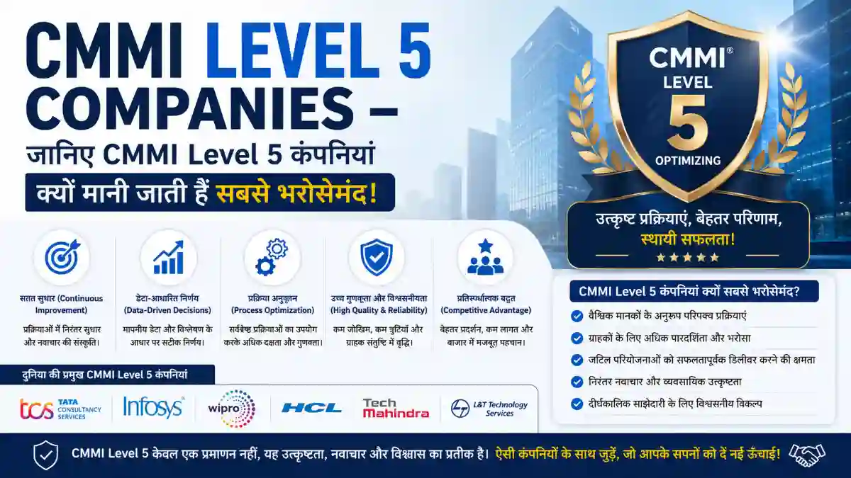 Cmmi Level 5 Companies – जानिए CMMI Level 5 कंपनियां क्यों मानी जाती हैं सबसे भरोसेमंद!