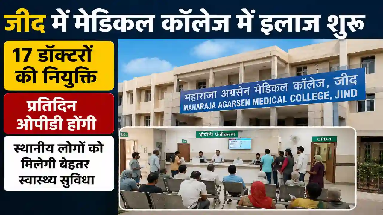 Jind Medical College OPD Start : जींद में मेडिकल कॉलेज में इलाज शुरू, 17 डॉक्टरों की नियुक्ति, प्रतिदिन ओपीडी होंगी