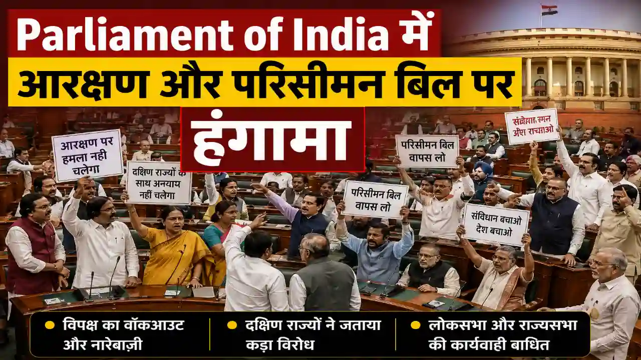 Parliament of India में आरक्षण और परिसीमन बिल पर हंगामा