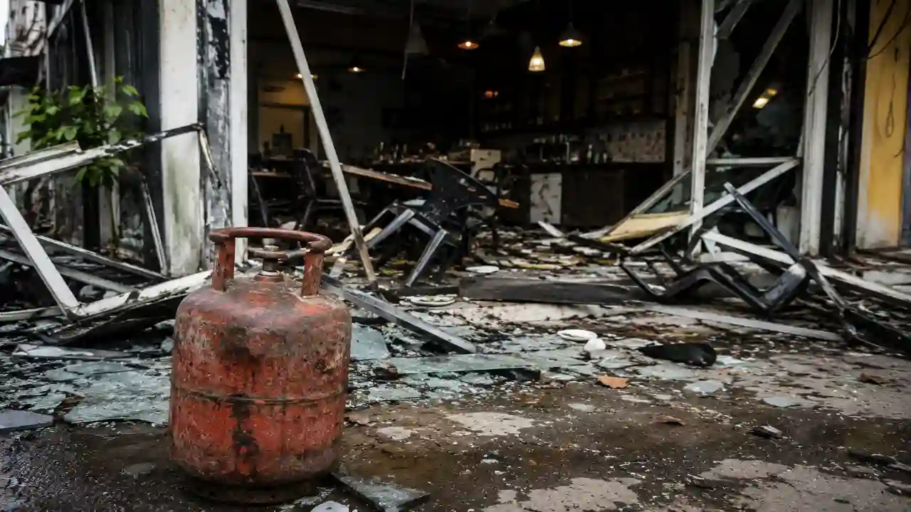 प्रशासन की रोक के बावजूद घरेलू गैस का इस्तेमाल: कैफे में Cylinder Blast