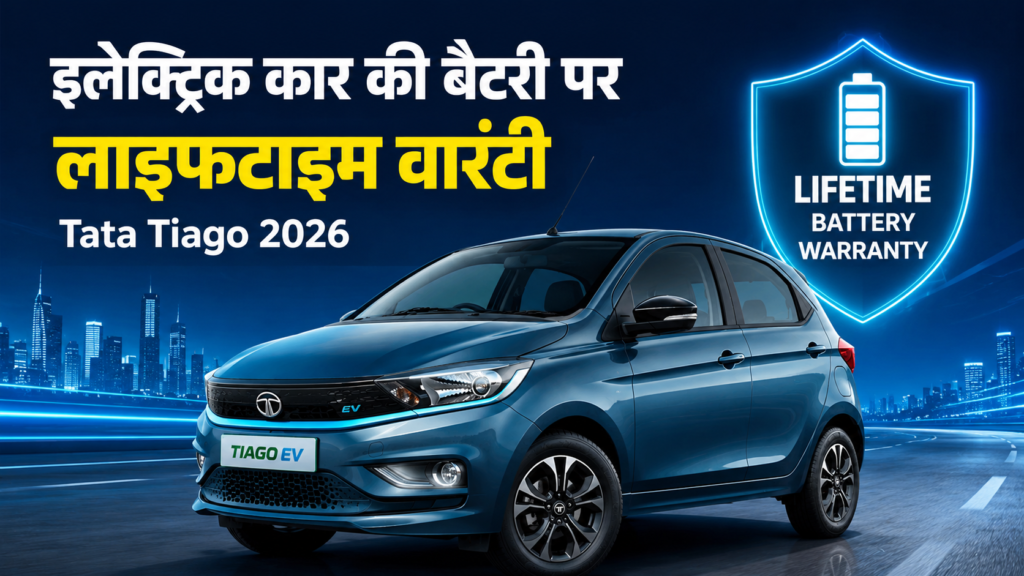 इलेक्ट्रिक कार की बैटरी पर लाइफटाइम वारंटी Tata Tiago 2026