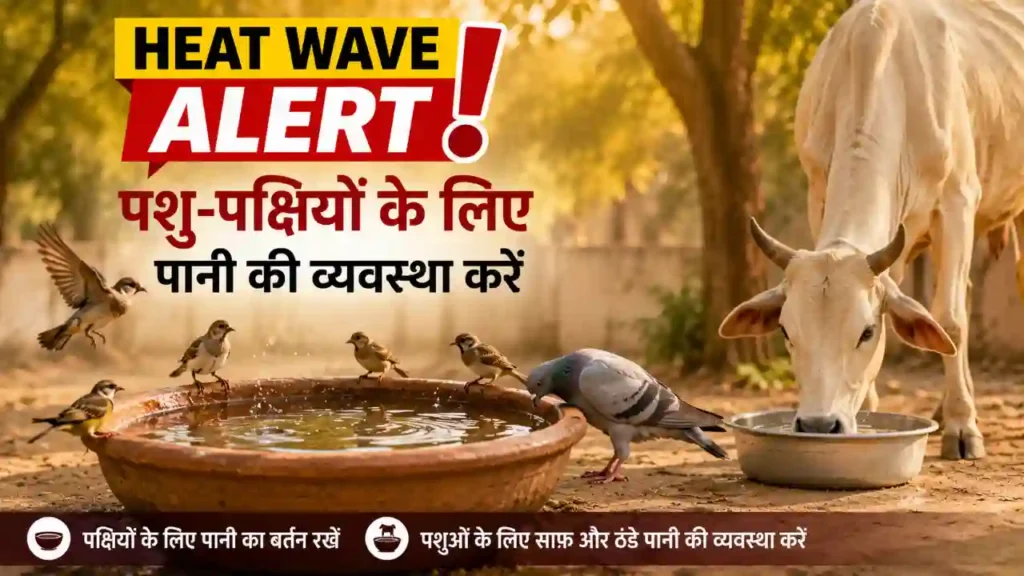 पशु पक्षियों के लिए पानी की व्यवस्था Heat Wave Alert