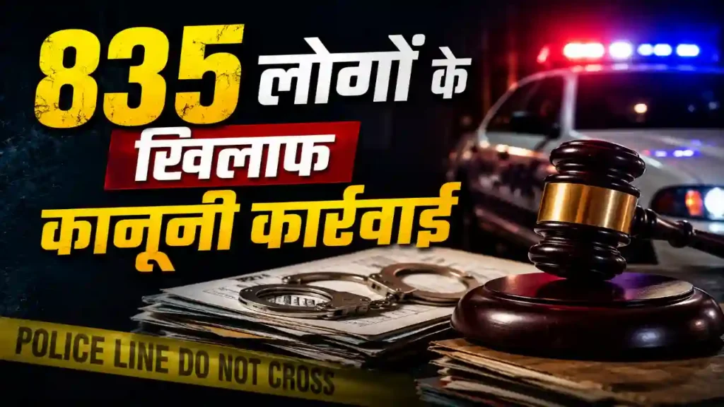 835 लोगों के खिलाफ कानूनी कार्रवाई 