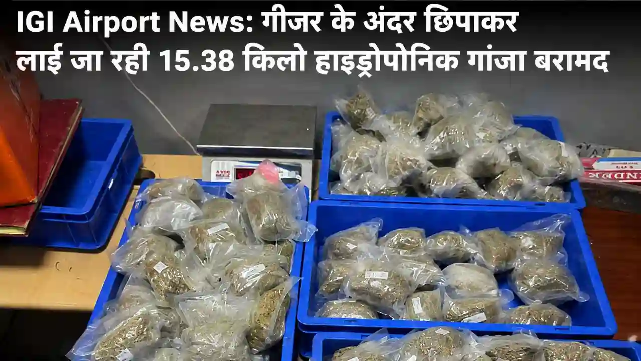 Home Page IGI Airport News: गीजर के अंदर छिपाकर लाई जा रही 15.38 किलो हाइड्रोपोनिक गांजा बरामद