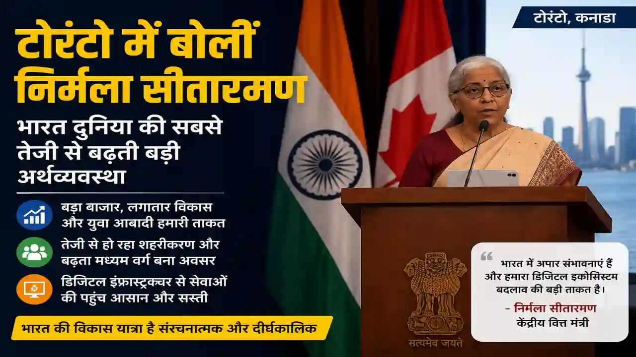 टोरंटो में भारत की आर्थिक ताकत पर बोलीं: Nirmala Sitharaman
