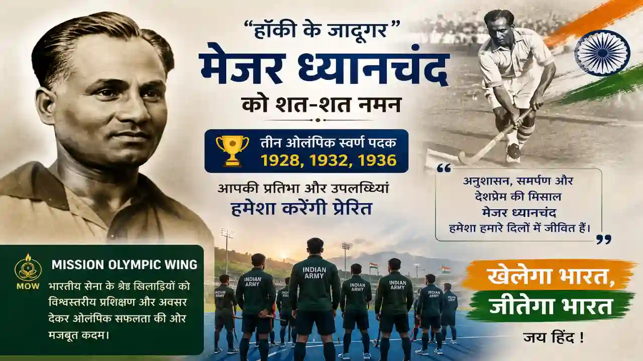 Major Dhyan Chand को नमन, Olympic Glory के लिए तैयार हो रहे भारतीय सेना के खिलाड़ी