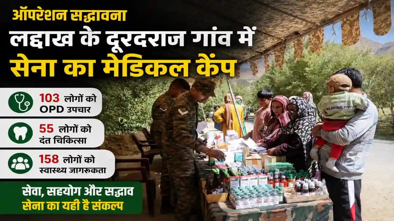 Operation Sadbhavana: Army medical camp in Ladakh's remote Lamochan village; 316 people benefited.